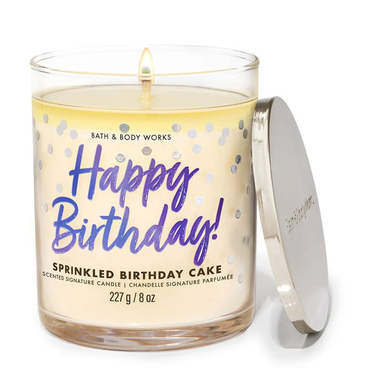 B&BW Vela Pequeña HAPPY BIRTHDAY SPRINKLED BIRTHDAY CAKE