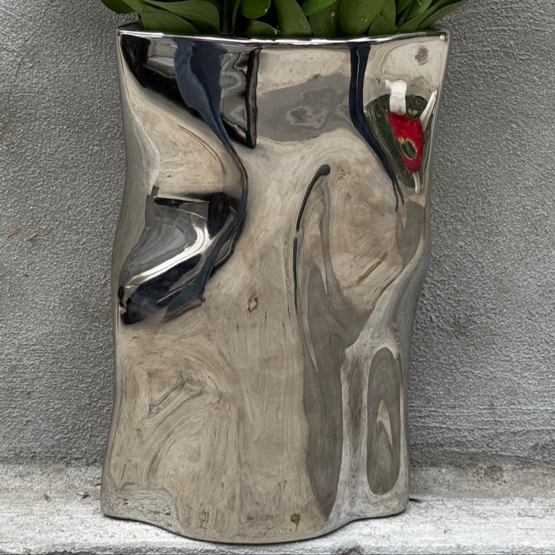 Bolsa plateada [florero]